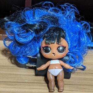 LOL Surprise Style Doll with Bright Blue & Black Hairpiece